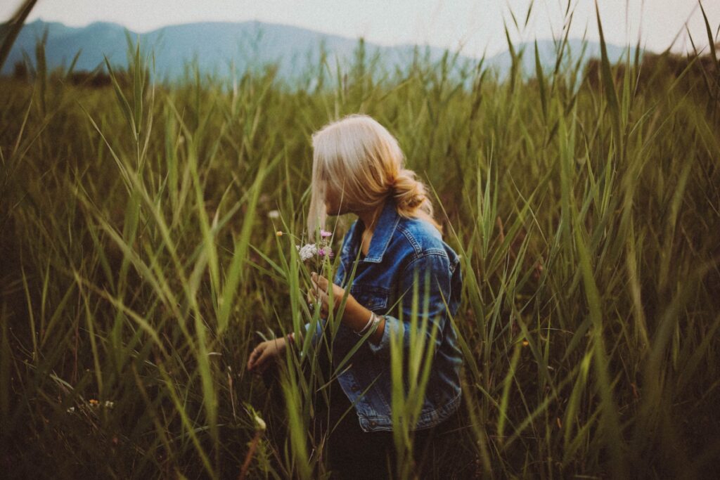 woman standing on field