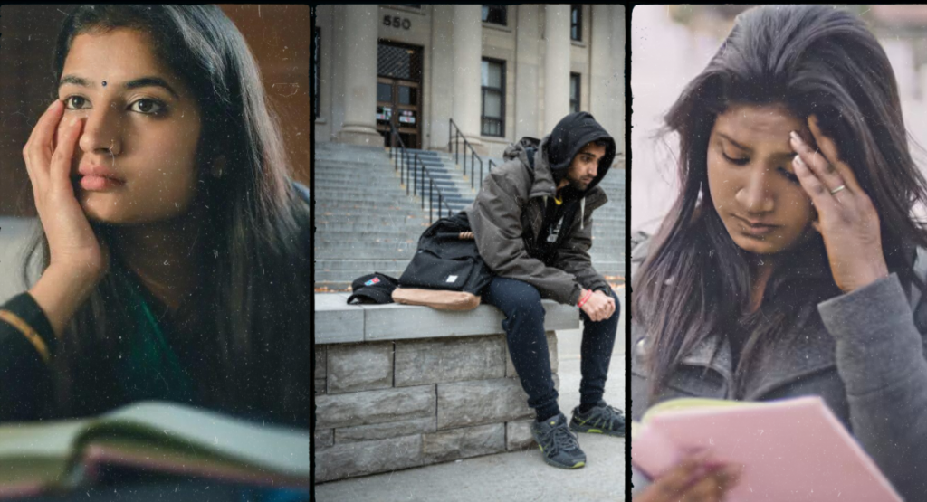 international students, sad, pressured