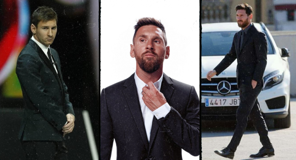 Lionel Messi in Black suit