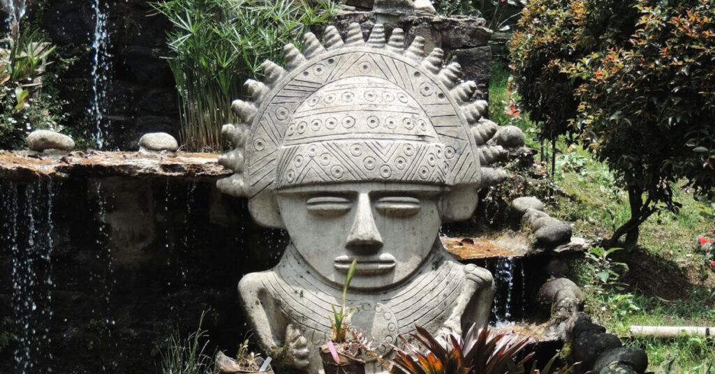 pre columbian style sculpture in bogota: A return journey from Kanha to Mumbai aboard a rickety village bus becomes a moving portrait of rural India — where goats share seats, time stands still, and wild tomatoes can bring an entire world to a halt. garden