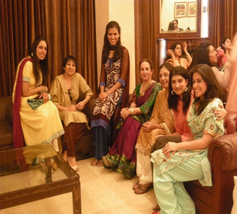 Farewell dinner for the outgoing student council and welcome dinner for the incoming student council, led by Hafsa Shorish, perched in blue dress right next to Dr. Dean in olive green. (2010)